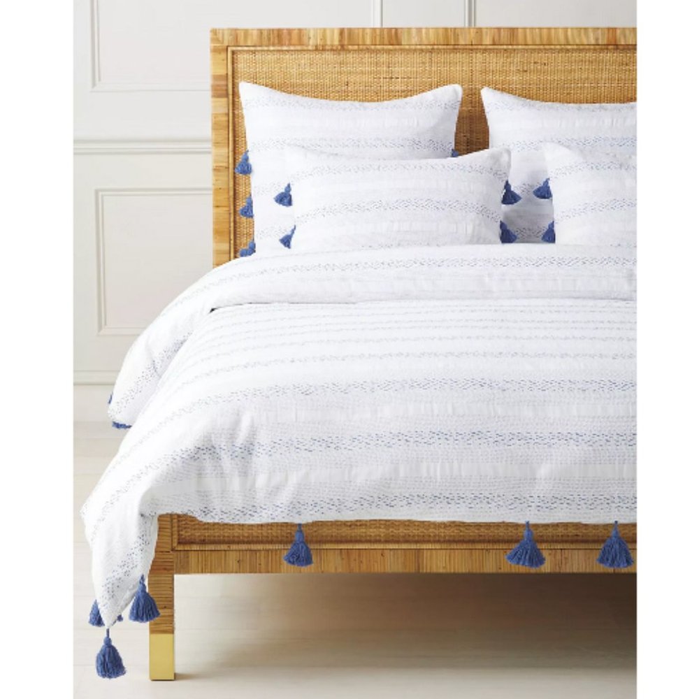 Serena & Lily Sea Ranch Twin Duvet Cover and Border Frame Sham